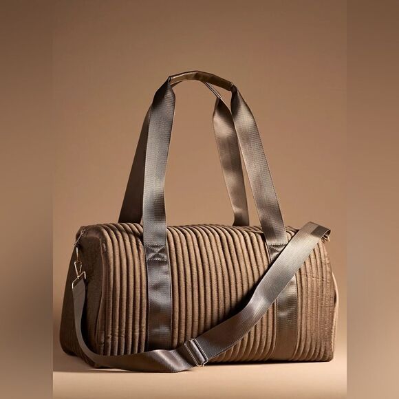 Anthropologie Ribbed Velvet Duffel Bag New With Tags Travel - Picture 1 of 3